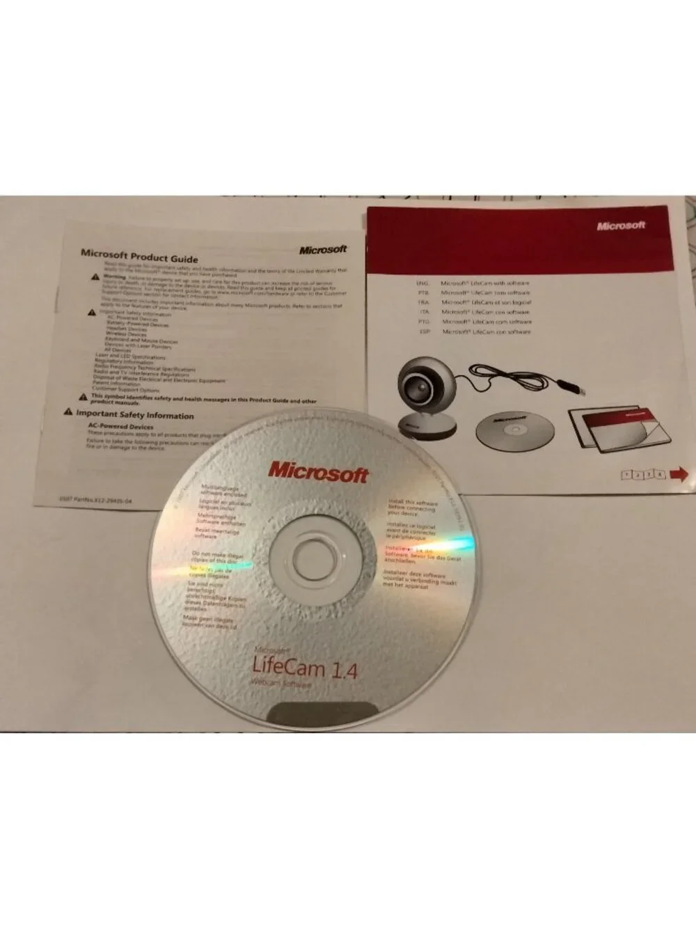 Microsoft LifeCam Software Installation CD Product Guide Information